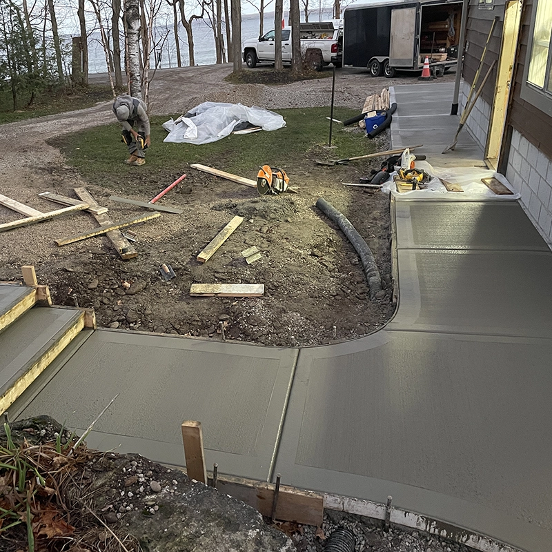 Custom Concrete Patio and Sidewalk - Grey and Bruce Counties